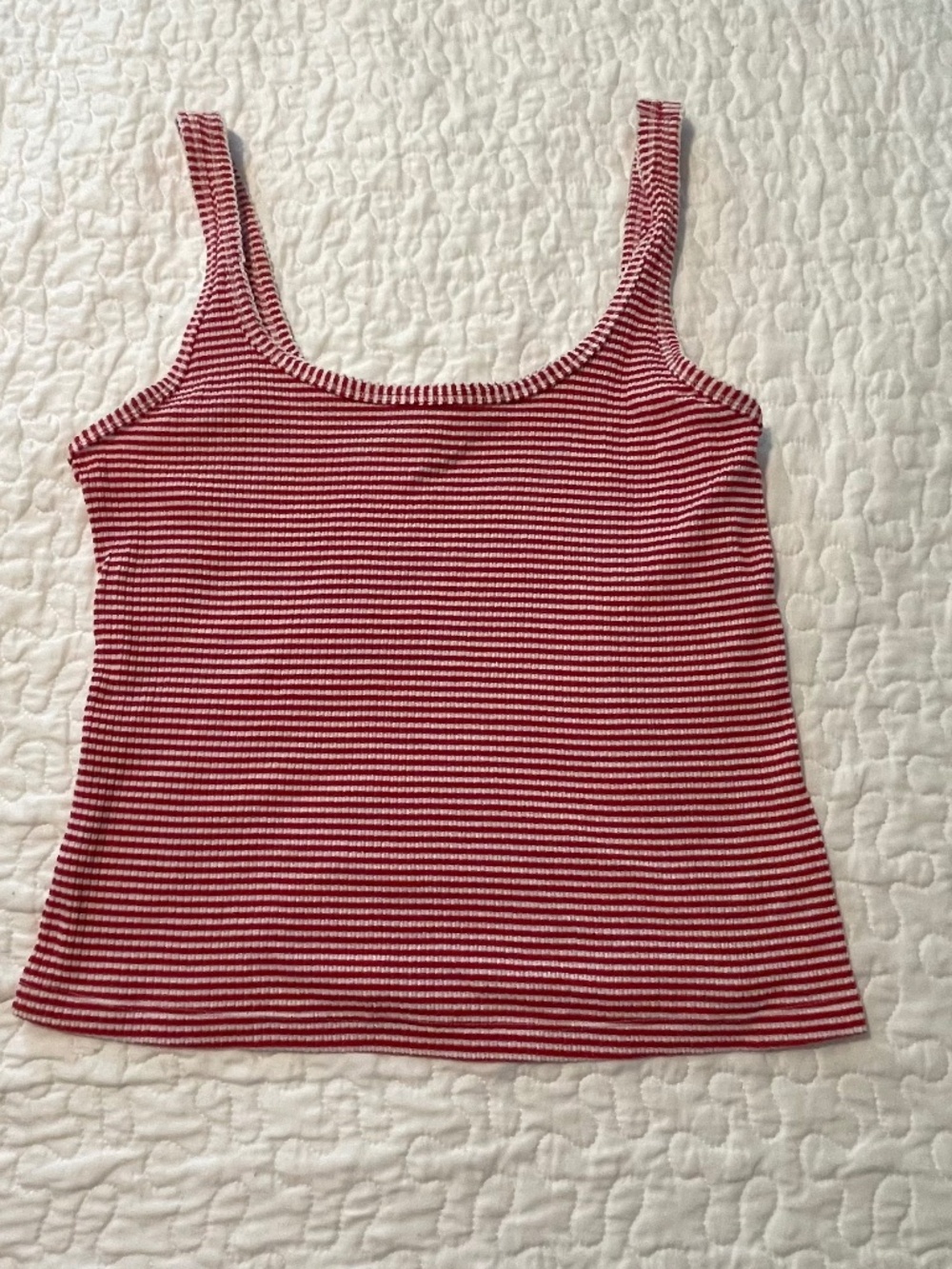 Universal Thread Textured RibTank-Red & White Size Large - Picture 4 of 7